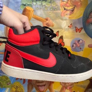Red and Black Nike High tops